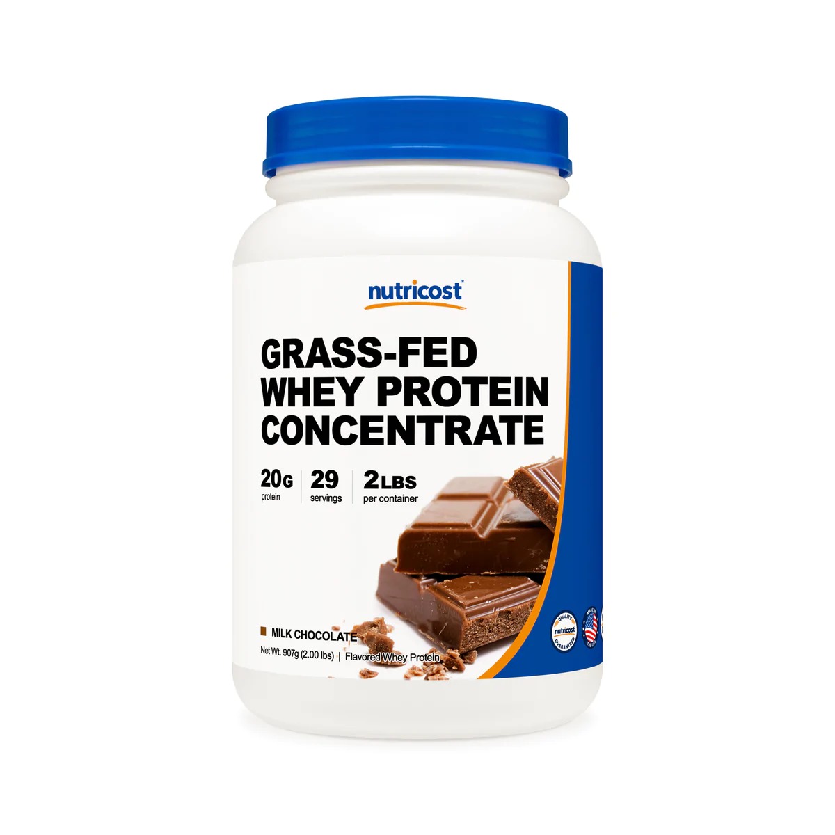 [USA] Nutricost ニュートリコスト Grass-Fed Whey Protein Concentrate Powder Chocolate (2 LB)