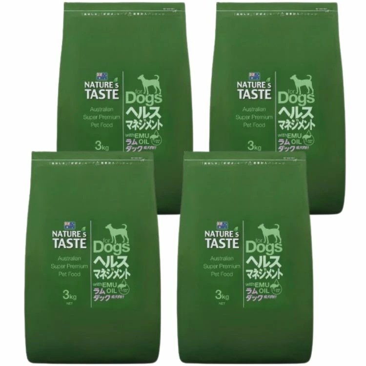 4個セット ネイチャーズテイスト ヘルスマネジメント (成犬用) ラム＆ダック 3kg ドッグフード