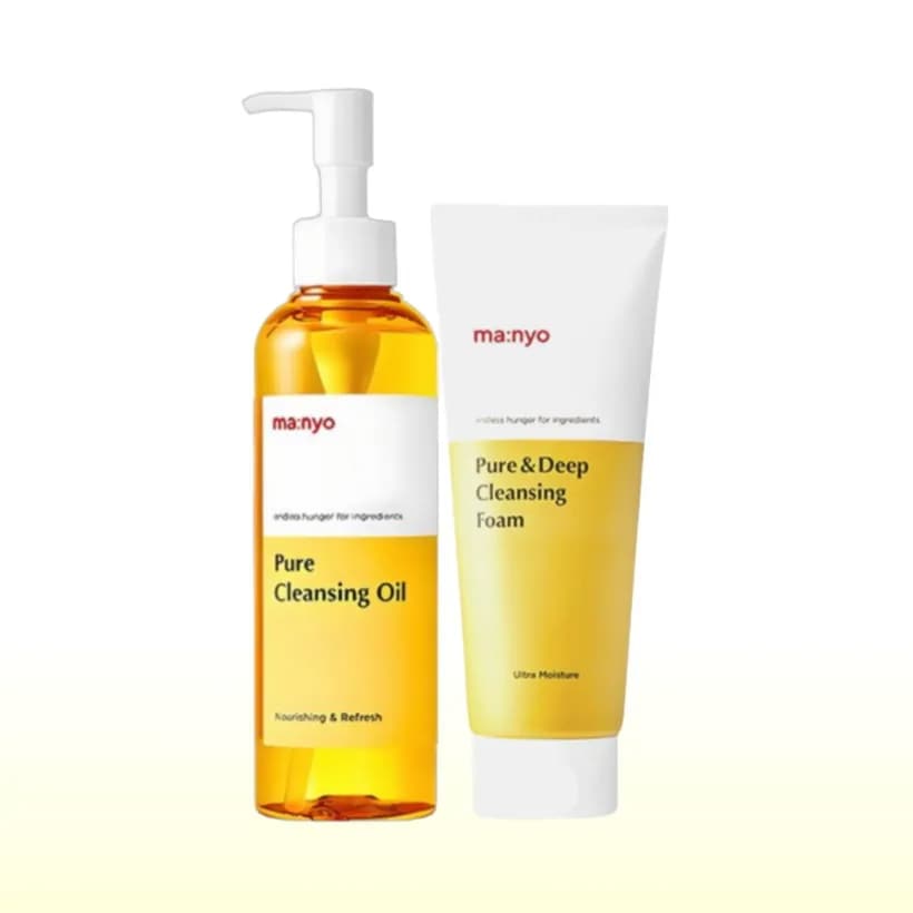 [2点セット 韓国人気クレンジング] ピュア クレンジング オイル 200ml + ピュア アンド ディープ クレンジング フォーム 200ml セット/韓国コスメ 大容量 クレンジングフォーム
