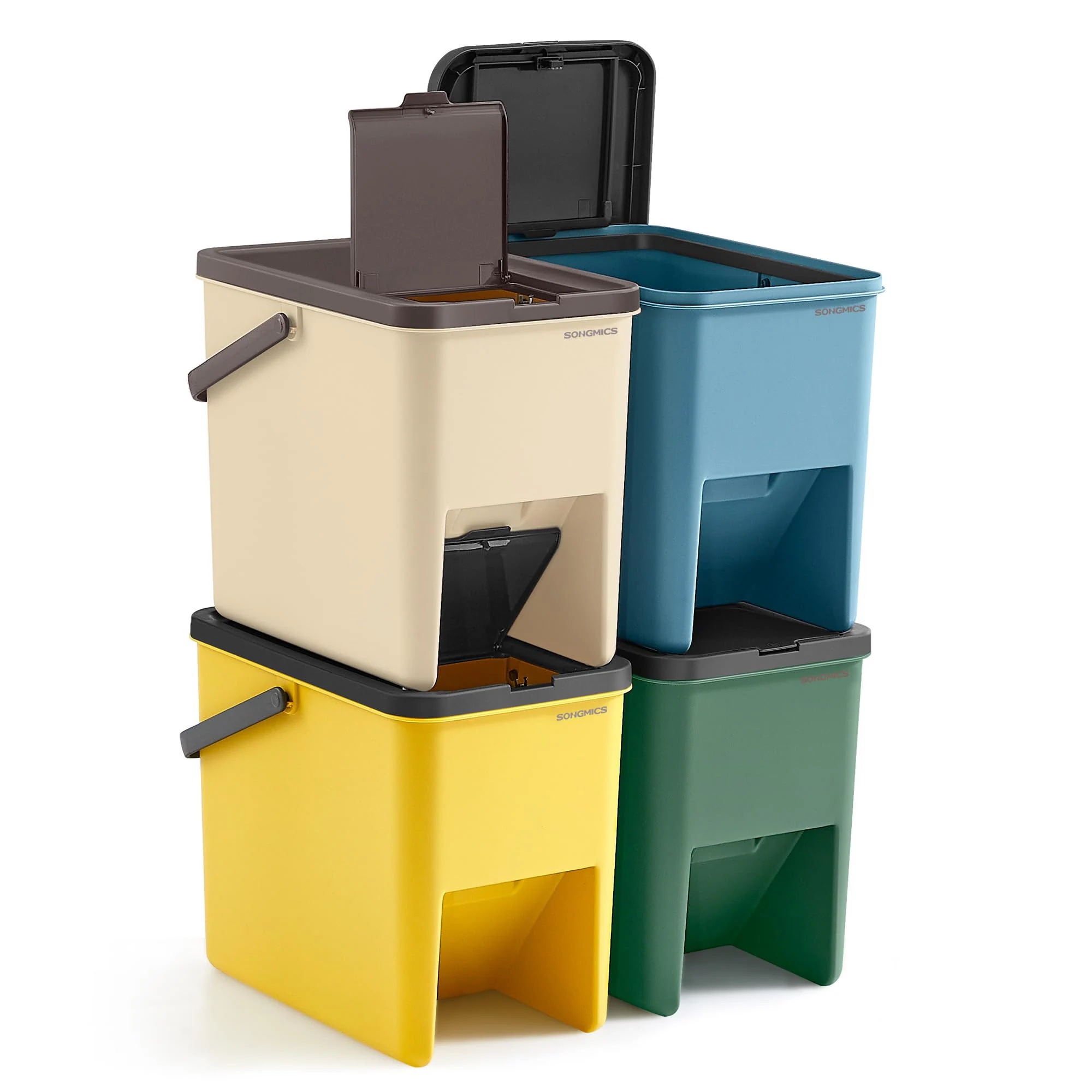 ゴミ箱 分別 キッチン用 20Lx4個セット 積み重ねダストボックス スリム幅23.5cm 隙間向け ふた付き 多段 リビング・アウトドア・洗面所 ペット シンク下 デスク下収納ボックス コンパクト可 5,465円