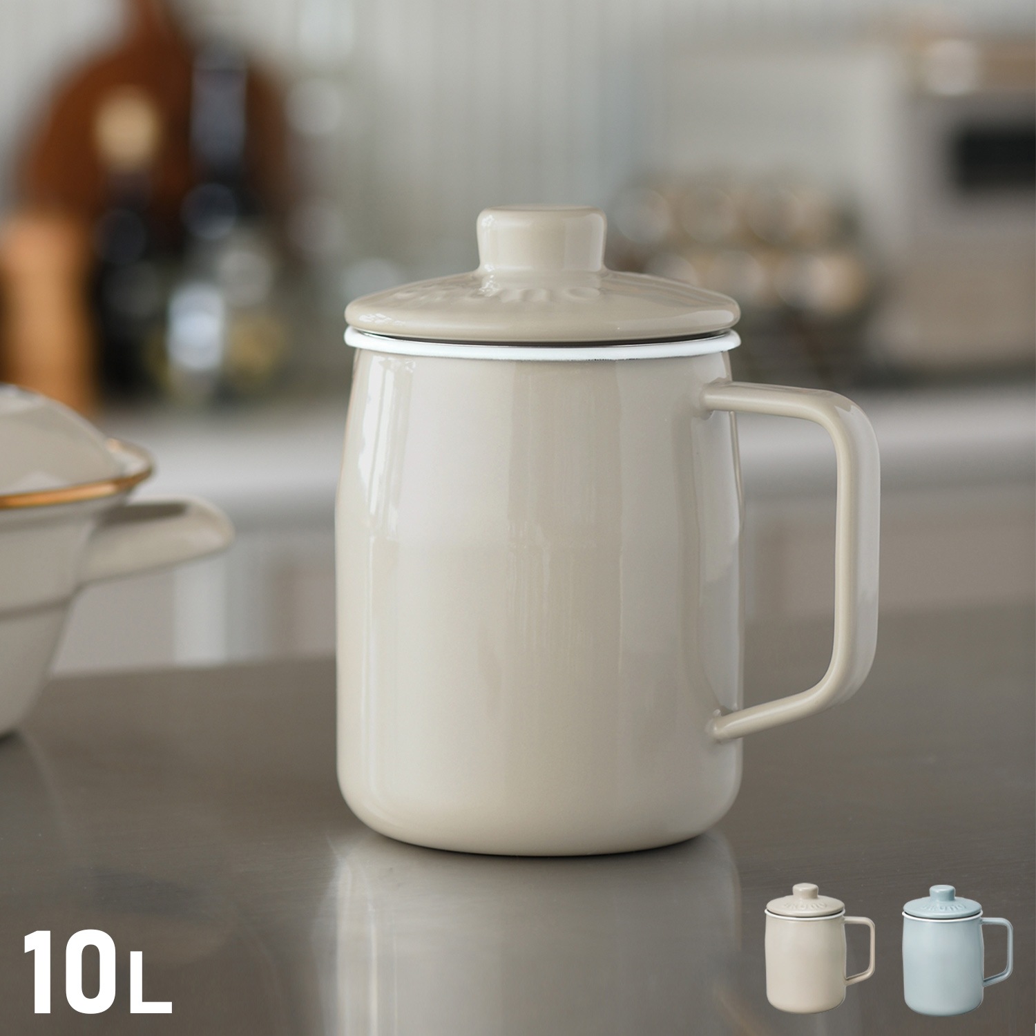 オイルポット 富士ホーロー 油こし器 1L ステンレス 二重こし網 ろ過 BHK297