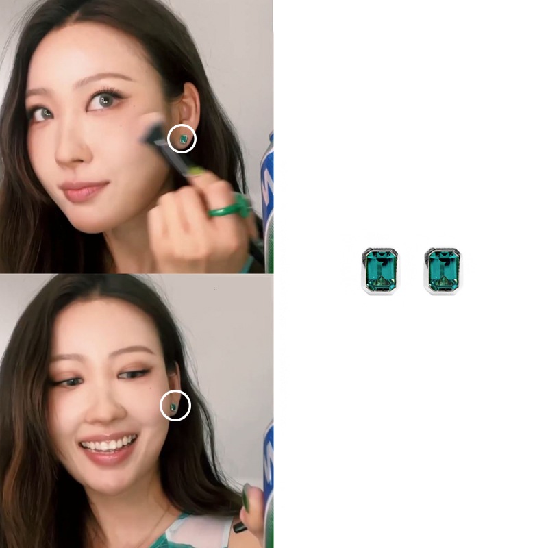 [少女時代ティファニー/ イサベ着用] シャトレットプチグリーンイヤリング 韓国人気セレブ 着用 韓国ファッションスタイル