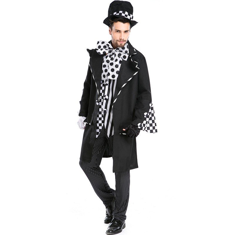 ピエロ マジシャン ハロウィン パーティー変装 魔術師 手品師 コスプレ サーカス 調教師 タキシード 仮装 男性 コスチューム 衣装 コスプレ コスチューム