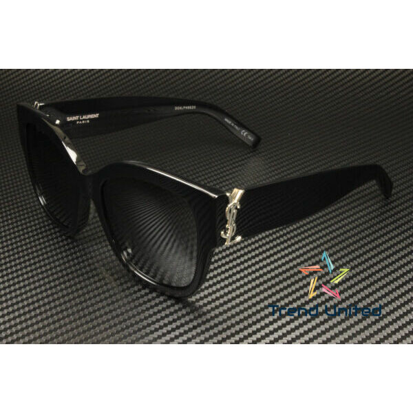 サングラス SAINT LAURENT SL M95_F 002 Cat Eye Black Silver Silver 56 mm Womens Sunglasses
