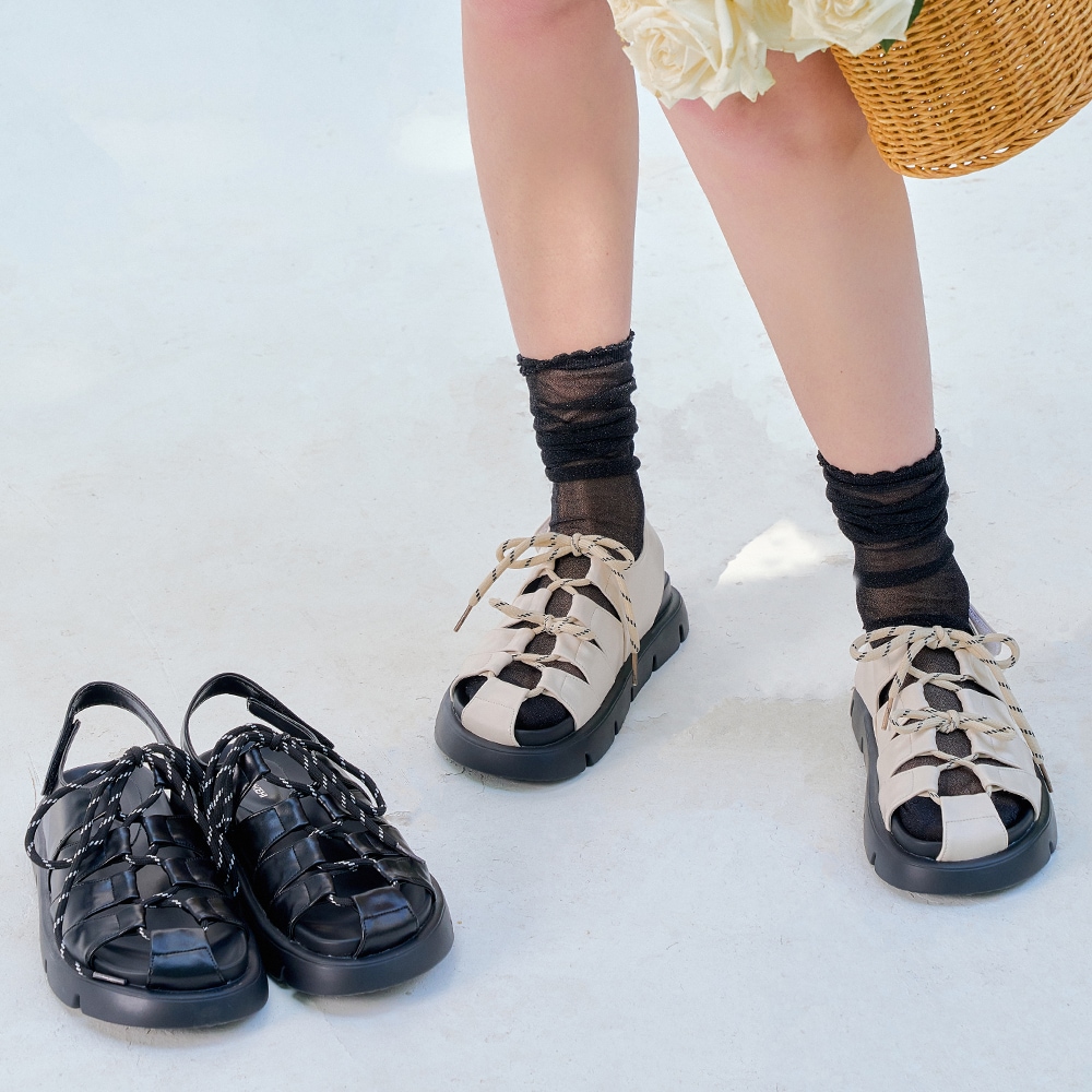 Margo Fisherman Lace-Up Velcro Sandal(2Colors)_S0711