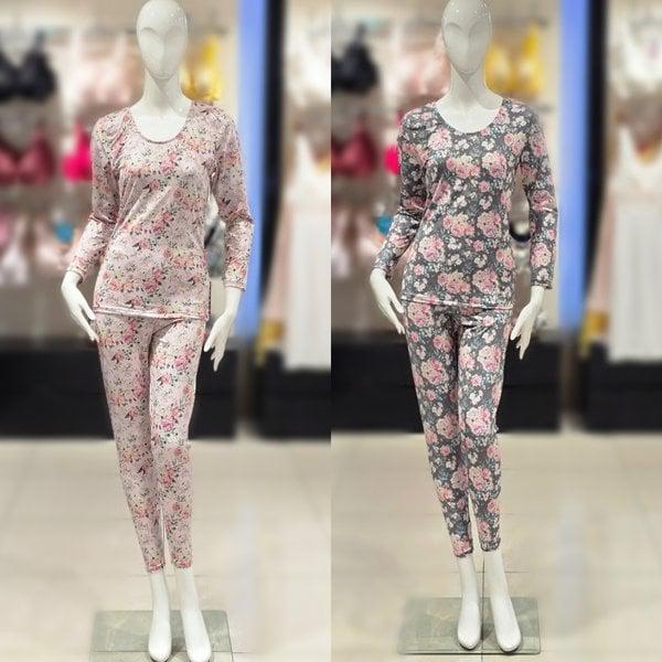 ポリ極細糸起毛ナ염9分丈長下着セット(vlgq031s)_s