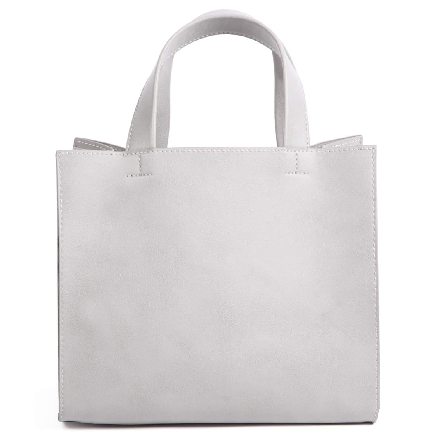 [ムラ] トートバッグ レディース 小さめ スクエア 軽量 ミニ ミニトート バッグ グレー