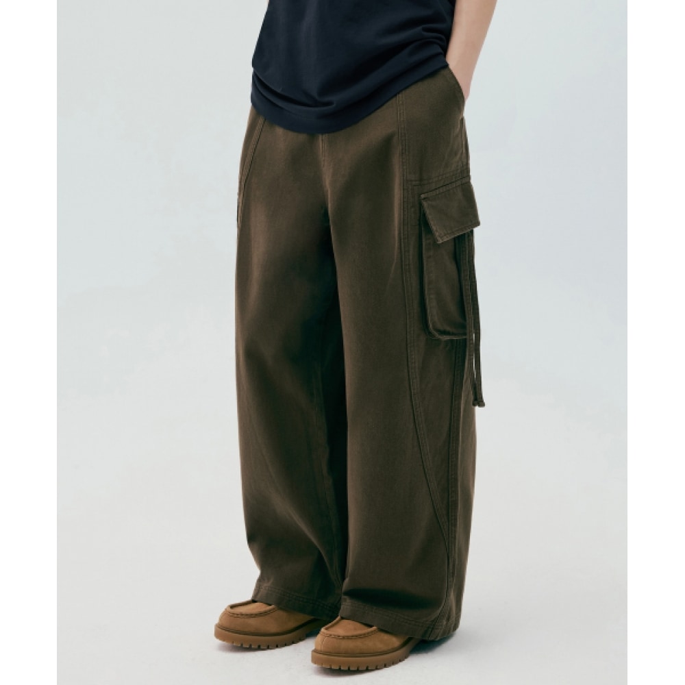 CODEGRAPHY エクストラワイドフィット カーゴコットンパンツ_ブラウン