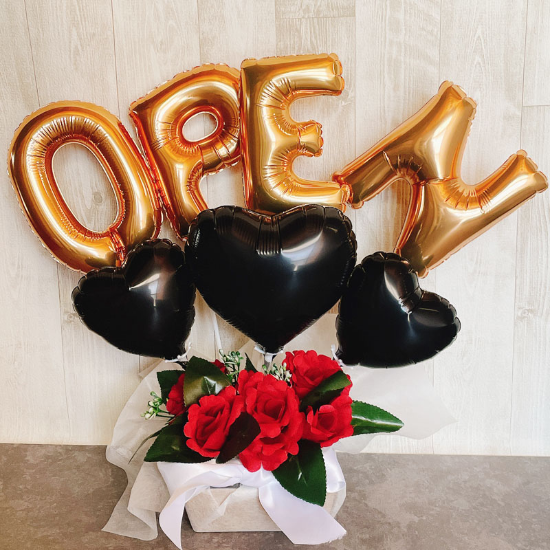 バルーンアレンジ 開店祝い おしゃれ バルーンフラワー 名入れ 周年祝い 記念日 誕生日 open バルーンギフト 豪華 卓上 お祝い 数字 お店 周年 開院