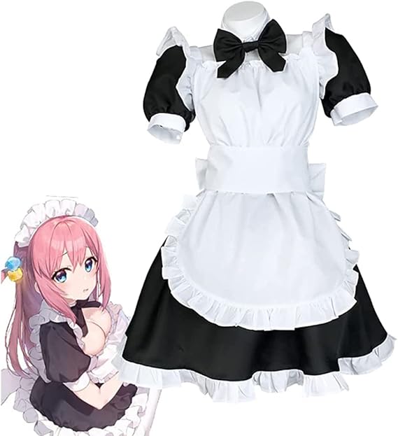 ぼっちざろっく!後藤 ひとり メイド コスプレ衣装 制服 日常着 コスチューム イベント 変装 仮装 アニメ風 舞台装