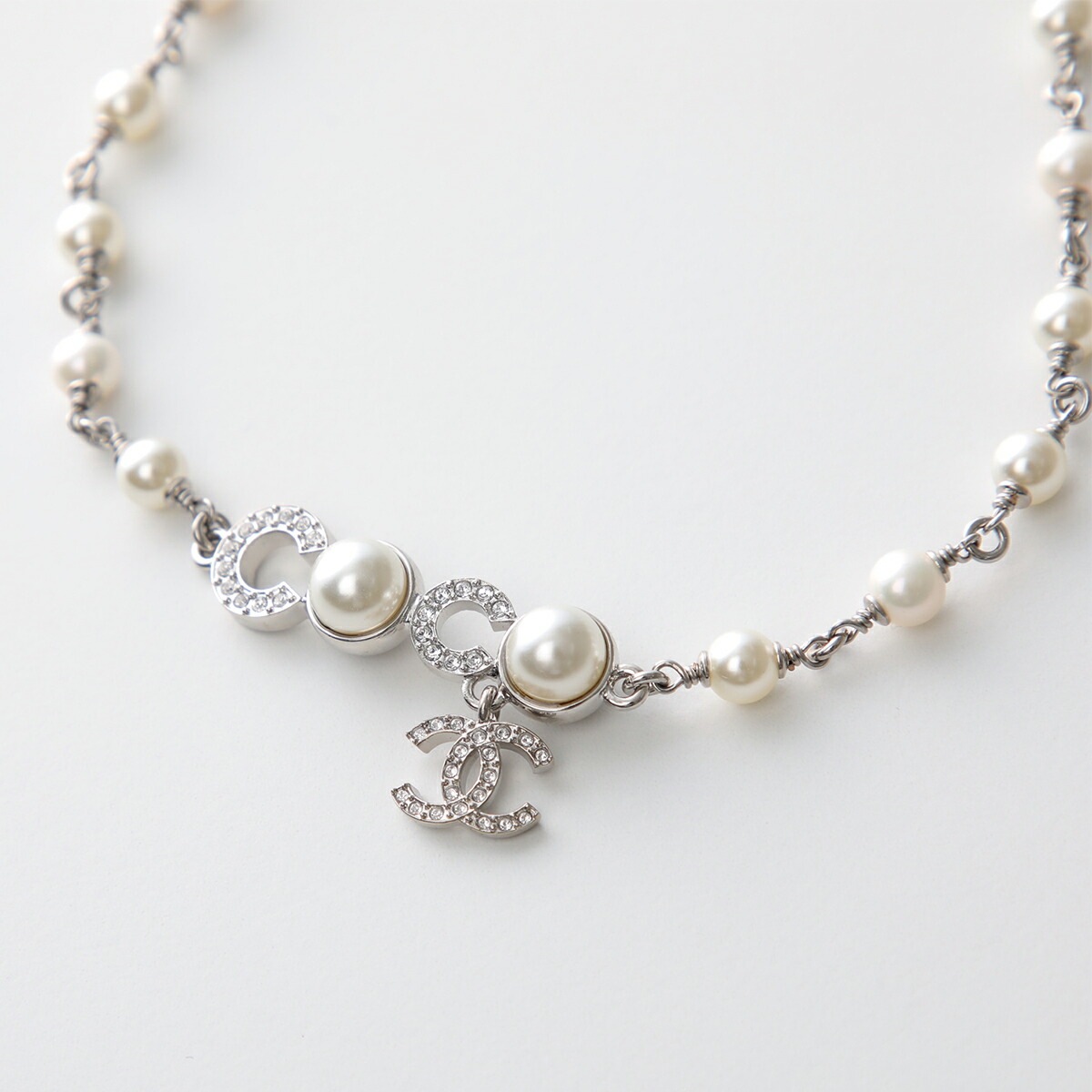 CHANEL シャネル チョーカー ABF721 B20572 レディース ココマーク CCマーク ネックレス パール ラインストーン U0937