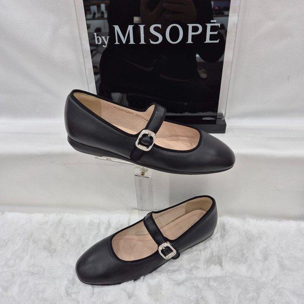 By 女性 メリージェーン フラットシューズ 112HT415SI005 BLACK 2 JJ