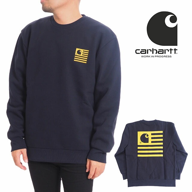 カーハート トレーナー 裏起毛 S M L XL XXLサイズ 長袖 メンズ レディース ダークネイ