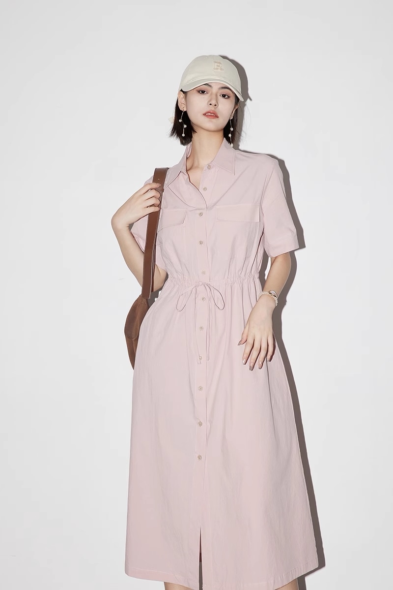 女性 文学 シャツ スカート 綿 ウエスト 通勤 サマー ドレス 女性 ワンピース 袖あり 半袖 5分袖 五分袖 襟付き 大人可愛い シンプル カジュアル 大人 おしゃれ お洒落 大人女子 こなれ感 13,425円