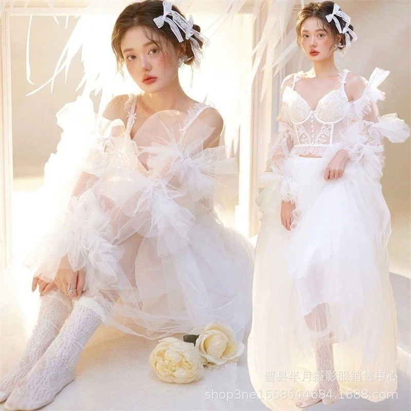 ワンピース ヴィンテージウェディングドレス新しいドレスアートフォトテーマ服