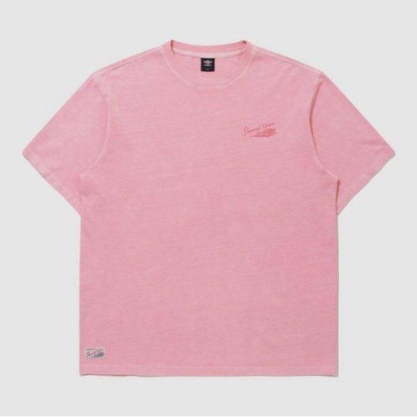 半袖Tシャツ JQS UQ121CRS11-PNK ウェイファインダー ガーメントダイイング レタリング 半袖Tシャツ PINK
