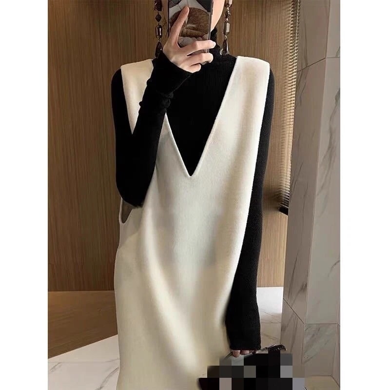 シャツワンピースニットジャケットノースリーブベストスカートvネクタイセーターワンピースロン冬のワンピース