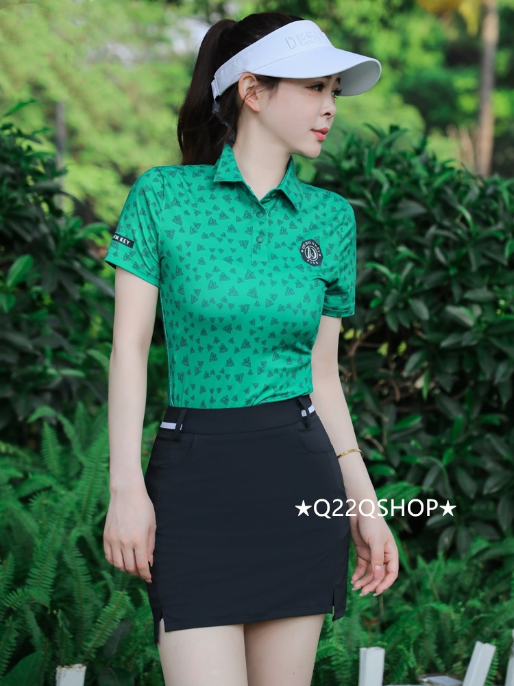 ゴルフウェア 2025 春夏 上下セット レディース 韓国風 黒 緑 半袖 poloシャツ Tシャツ ゴルフスカート プリーツスカ 速乾 通気 スポーツウェア テニスウェア 女性 かわいい おしゃれ