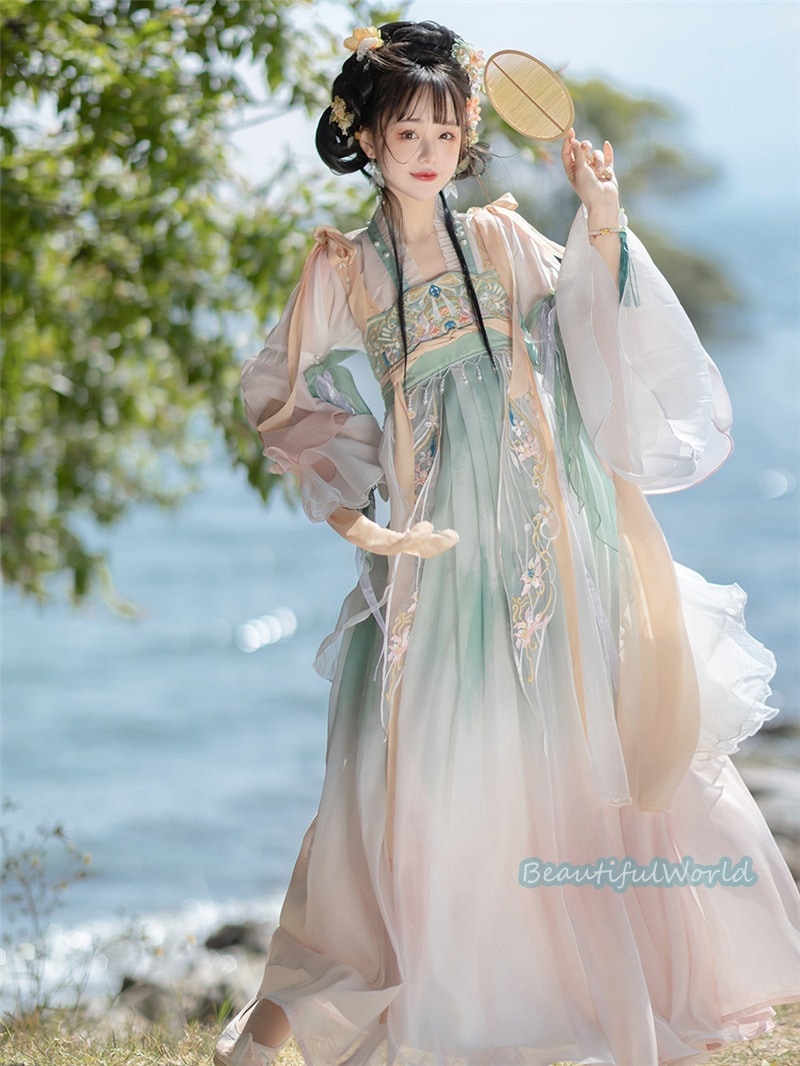 中華服 唐装漢服 漢服ドレス コスプレ チャイナドレス中国古代衣装 漢服仙女 漢服 チャイナ服 ワンピース コスプレ 中国古代衣装 女性 ロングドレス 刺繍 ス