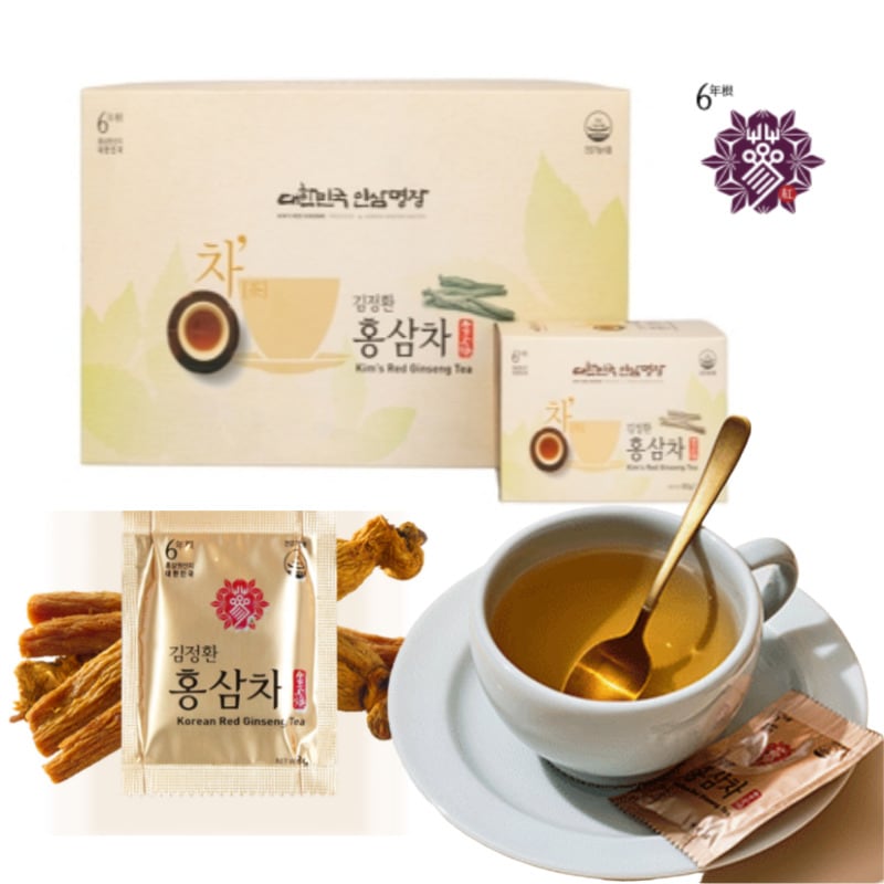 [キム·ジョンファン紅参] 紅参茶 60個 / 韓国紅参 / 健康茶 / 韓国健康食品 / プレゼント用