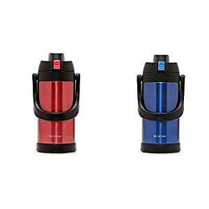 アイリスオーヤマ 水筒 2L スポーツジャグ 真空断熱 ワンタッチオープン レッド SJ-2000 & 水筒 2L スポーツジャグ 真空断熱 ワンタッチオープン ブルー SJ-2000セット買い