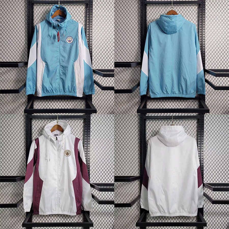 2324 マンチェスターシティ トレーニングユニフォーム出演ユニフォームメンズ長袖ジャケットウインドブレーカーサッカーユニフォーム秋冬スポーツ試合前ユニフォーム