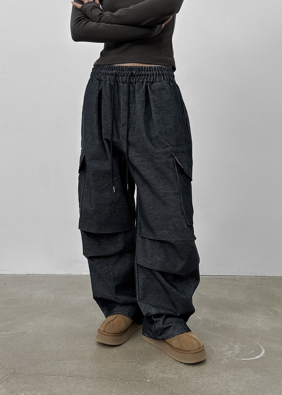 (UNISEX) ツーオンコーデュロイカーゴバンディングツーウェイパンツ
