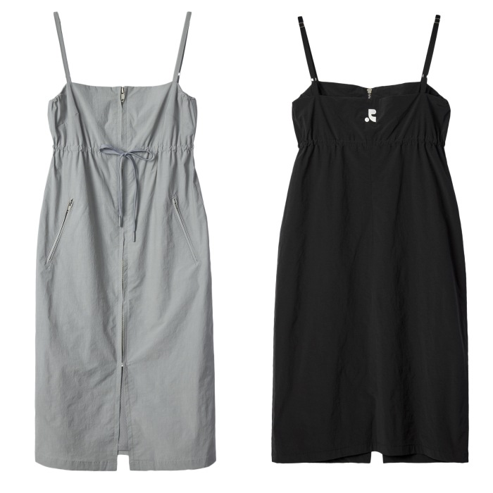 【REST & RECREATION】 RR LOGO NYLON MIDI DRESS : 2COLORS