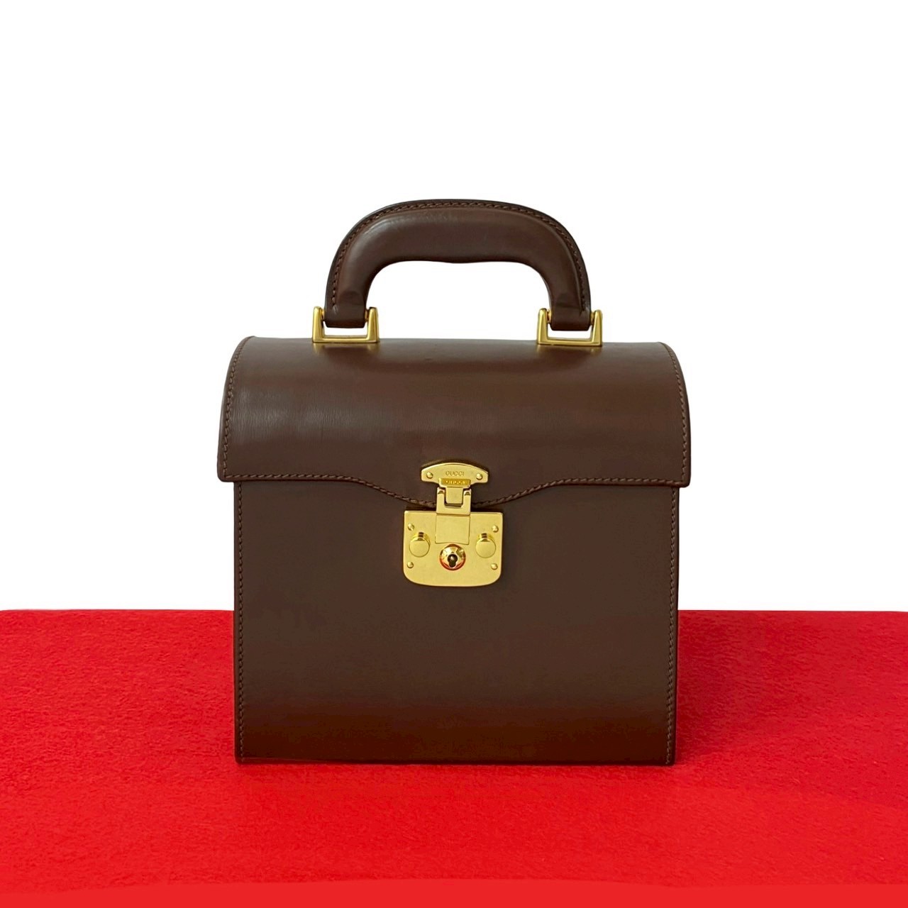 ヴィンテージ レディロックハンドバッグ レザー ブラウン 25858