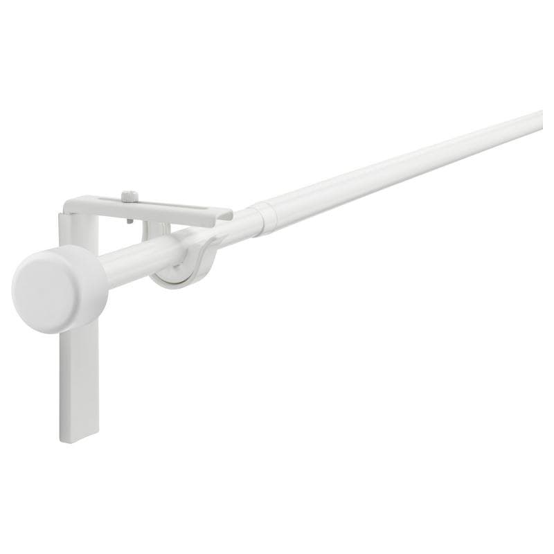 RACKA レッカ カーテンポールコンビネーション - 壁/天井用ブラケット付き/フィニアル付き ホワイト 70-120cm