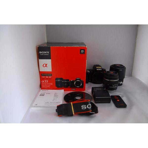 【中古】ソニー SONY α33 ダブルズームレンズキット SLT-A33Y SDカード付き