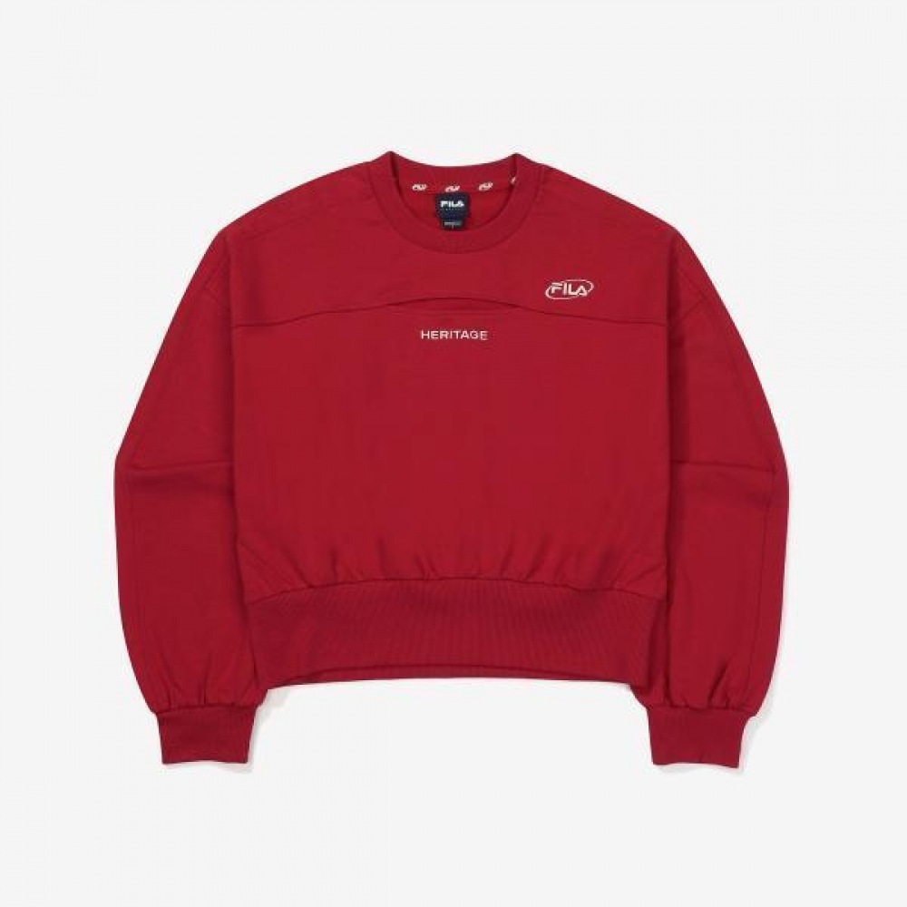 フィラ 刺繍 コットン混紡ストレッチ カットアウト トレーナー