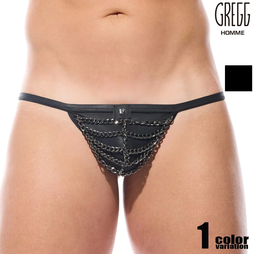 メンズTバック GreggHomme/グレッグオム DOM STRINGシースルー 透け フェイクレザー チェーン Tバック 男性下着 メンズインナー パンツ アンダーウェア セクシー 6,896円