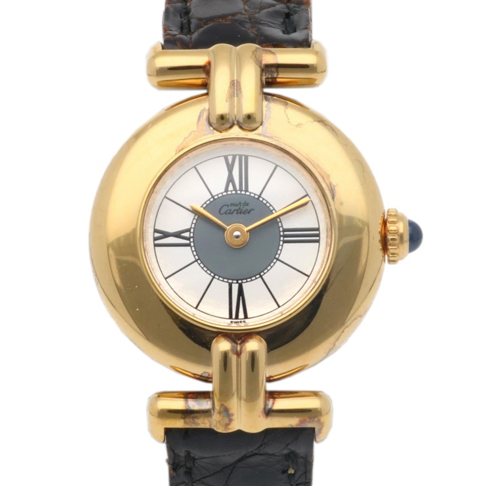 カルティエ マストコリゼ 腕時計 シルバー925 クオーツ 1年保証 CARTIER 中古