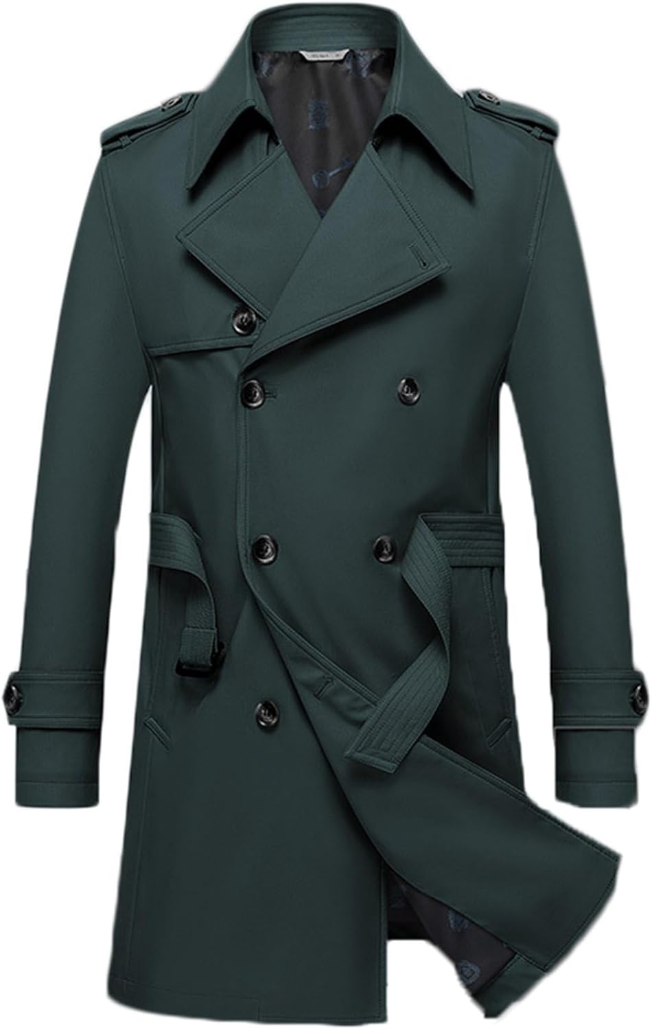 メンズ スプリングコート ハーフ丈 ダブルブレスト ビジネス コート 紳士服 テーラードカラー スーツ ジャケット カジュアル ビジネス 防風 春秋 ベルト付き オシャレ 裏地付き 大きいサイズ