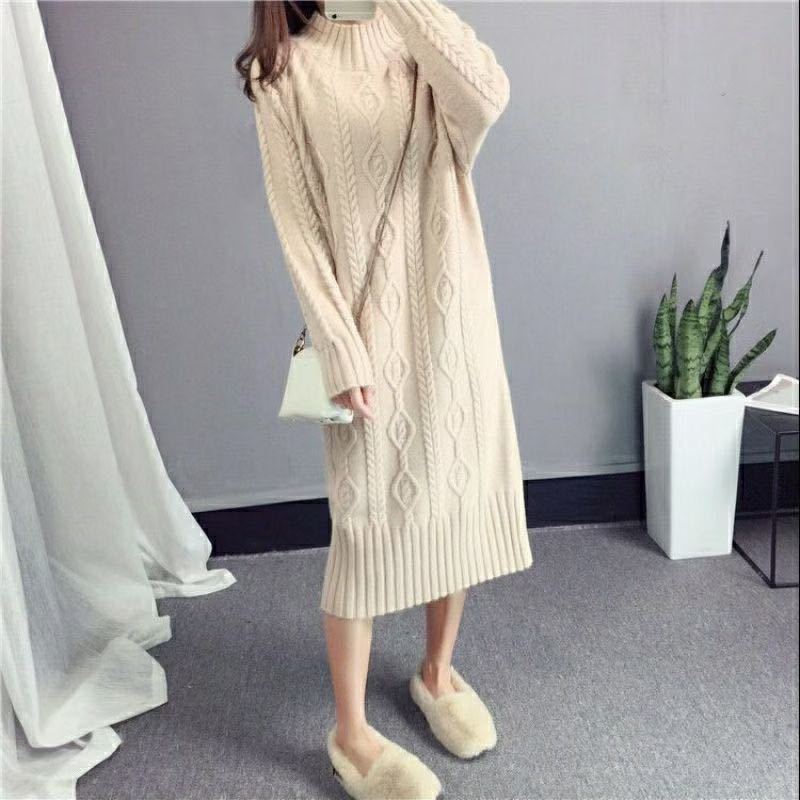 可愛い長袖ニットワンピースレディース秋服韓国ファッションセーターブラックアンダーウェアインナー肌にやさしい 母の日