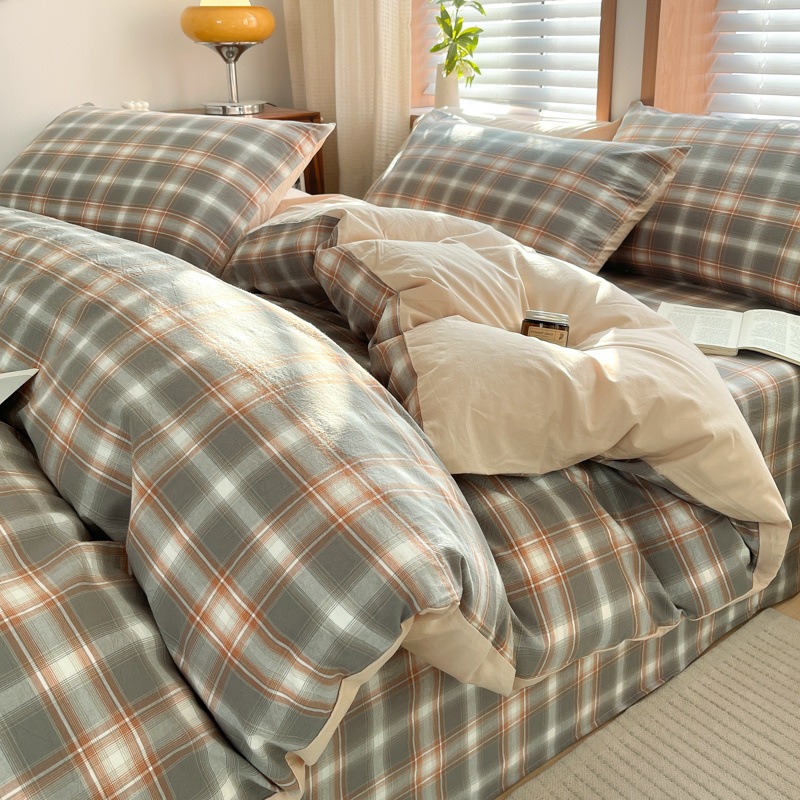 a級和式 綿100％先染め洗い綿敷布団4点セット 純綿学生寮掛け布団セット 1人用34点セット