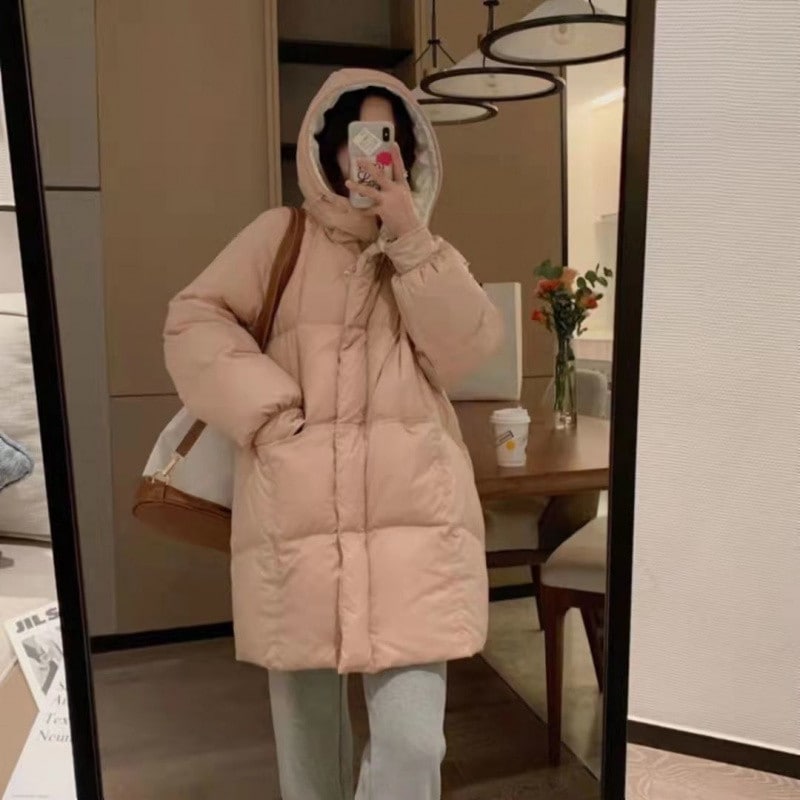 秋冬　ダウンコート レディース ダウンコート ミドル丈　フード付き レディース ダウンジャケット ミドル丈　コート アウター 中綿 軽量 4,593円