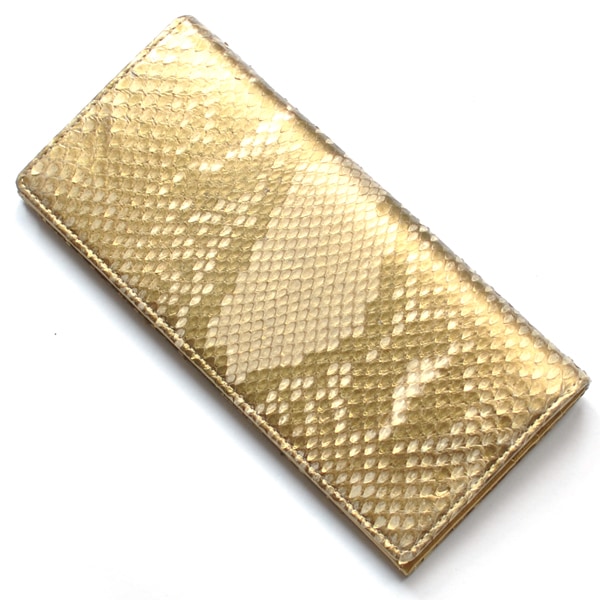 【新規OPEN】【期間限定セール】【激安】【新品未使用】薄金本パイソン　黄金牛革　金運開運風水MAX　高級ロングウォレット　TK-GSNL　ゴールド