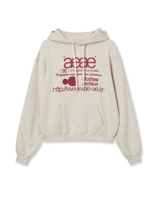 【aeae】 WEB LOGO LOOSED HOODIE : OATMEAL