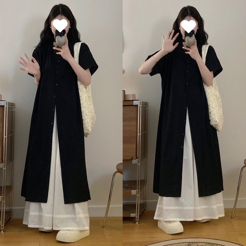 太mm 大きいサイズ 日本製 山本 レトロ 万能 ゆったり スリム ロング シャツ スカート カジュアル ワイドレッグ パンツ スーツ 200ポンド
