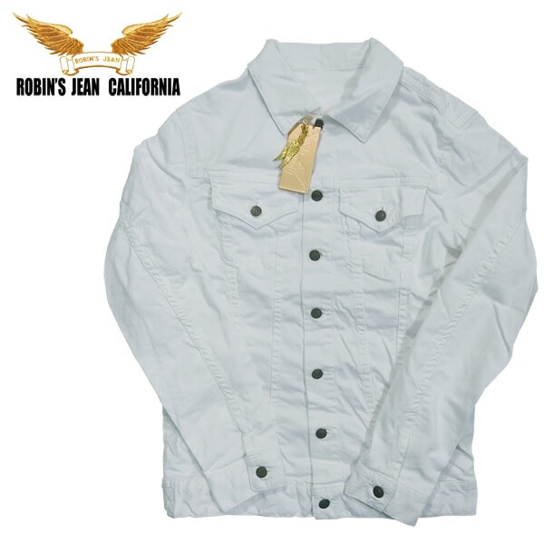 ROBIN S JEAN ロビンズジーン メンズ ストレッチ コットンジャケット ホワイト safari サファリ LEON レオン オーシャンズ 掲載 ジーンズ ブランド ロビンズジーンズ セレブ 28,875円