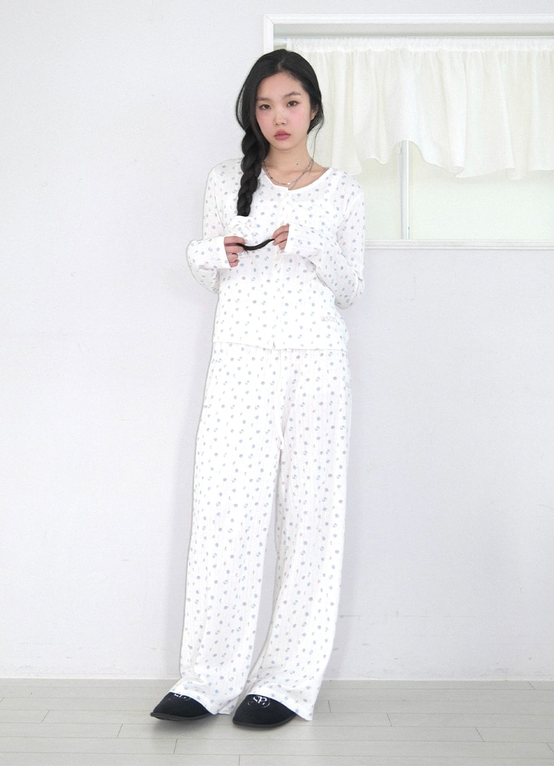 【AS"ON】 COZY WIDE PANTS / BLUE 正規品