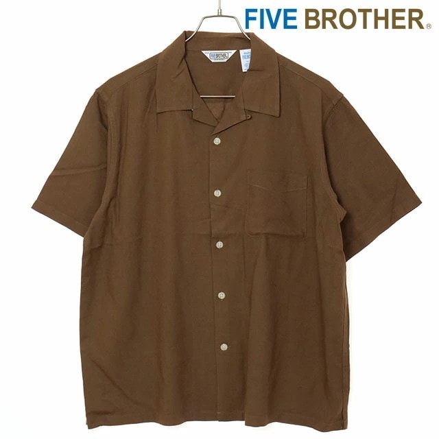 リネンレーヨン ワンナップ ショートスリーブシャツ [152520] LINEN RAYON ONE-OP S/S SHIRTS メンズ トップス 半袖 開襟シャツ BROWN 正規取扱店