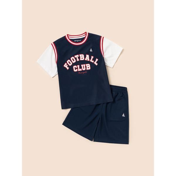 [BEANPOLE KIDS] BP FOOTBALL CLUB メッシュグラフィック 2PCS 上下セット ネイビー (BI5642U90R)