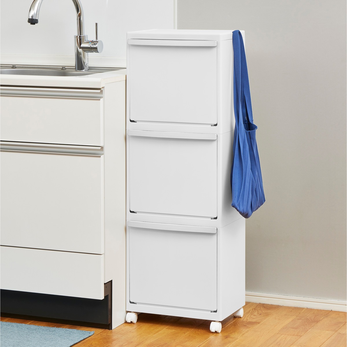 天馬 WR-353 ホワイトラッシュ 多段分別 WR-353 3段 45L （サイズ：幅35×奥行27×高さ100cm） WR353テンマ