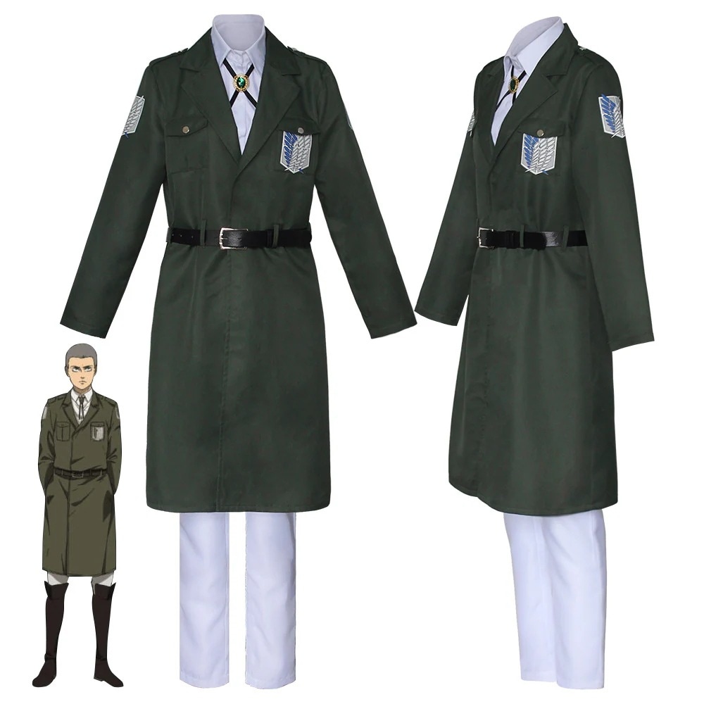 進撃巨人cos服第4四半期調査兵団団服フルセットコスプレ服軍グリーンコート