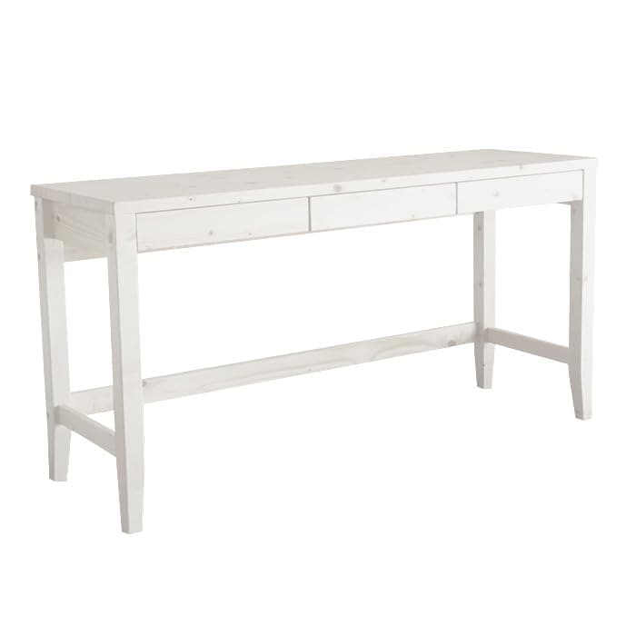 平インテリア産業 パイン無垢材 リビングデスク 幅140cm 奥行45cm 引き出し付き 2人用 パソコンデスク 学習机 シンプル ホワイト