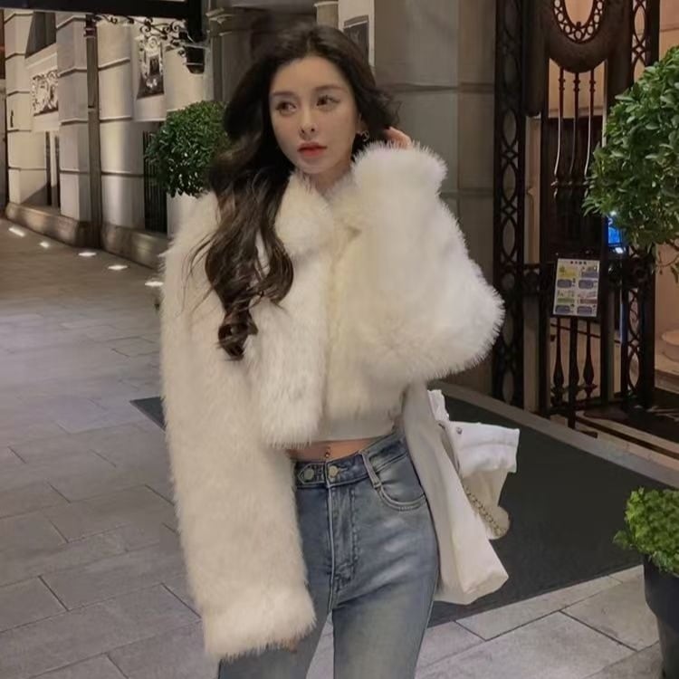 厚手 防寒 ショートAWアウター トップス レディース 大きいサイズ 人工 毛皮コート 暖かい AWAWアウター 皮毛一体 福袋 おしゃれ