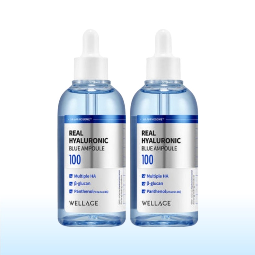 [1+1 ヒアルロン酸 アンプル 韓国人気] リアル ヒアルロニック ブルー アンプル 100ml x2本 セット 韓国コスメ 正規品 おすすめ 肌保湿 水分補給 肌鎮静 低刺激 フォーミュラ